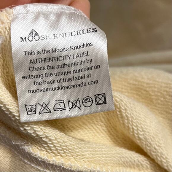 Moose Knuckles Graphic Crewneck Sweatshirt Cream Logo XXL Urban Streetwear - Picture 5 of 6